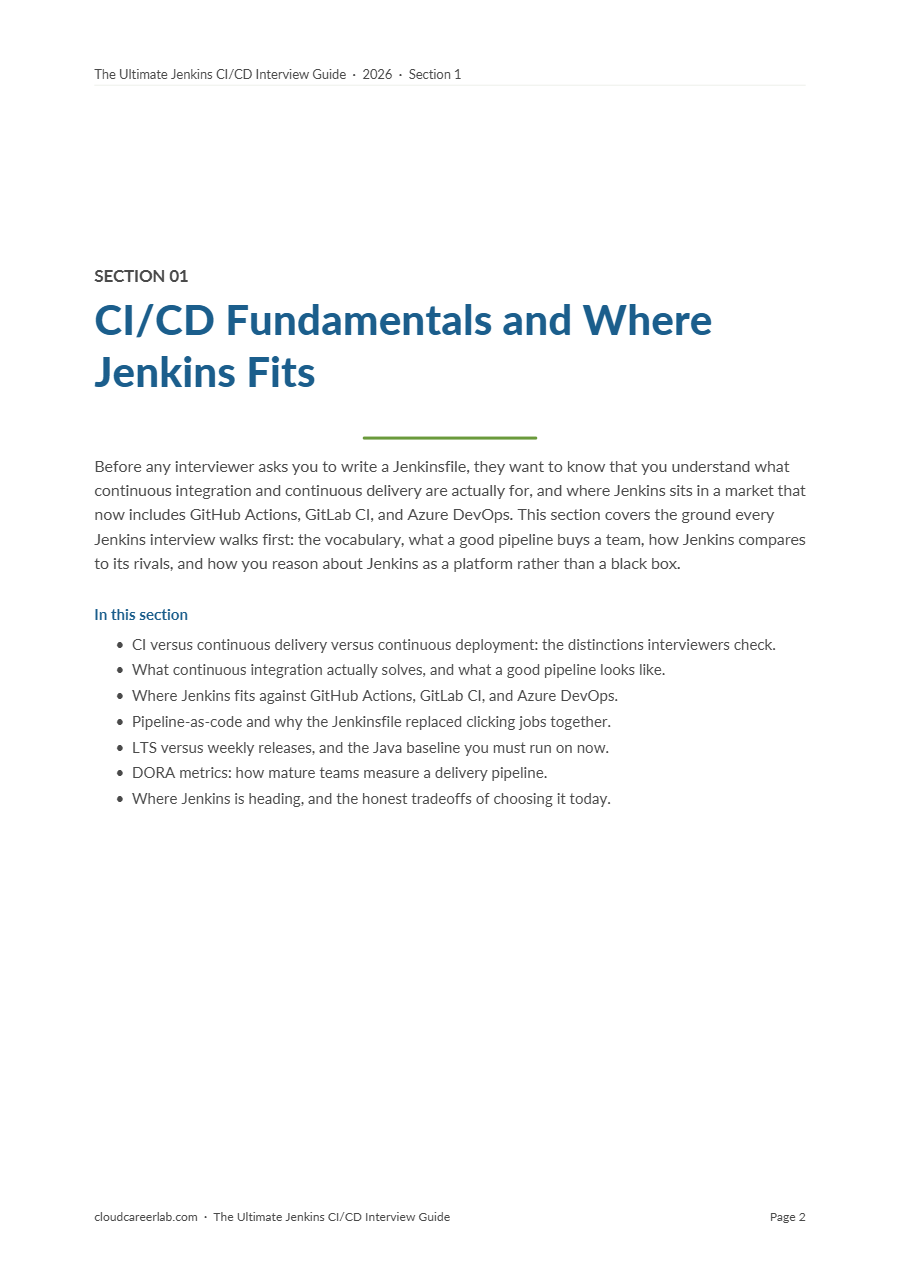 The Ultimate Jenkins CI/CD Q&A Guide 2026 — sample page 2